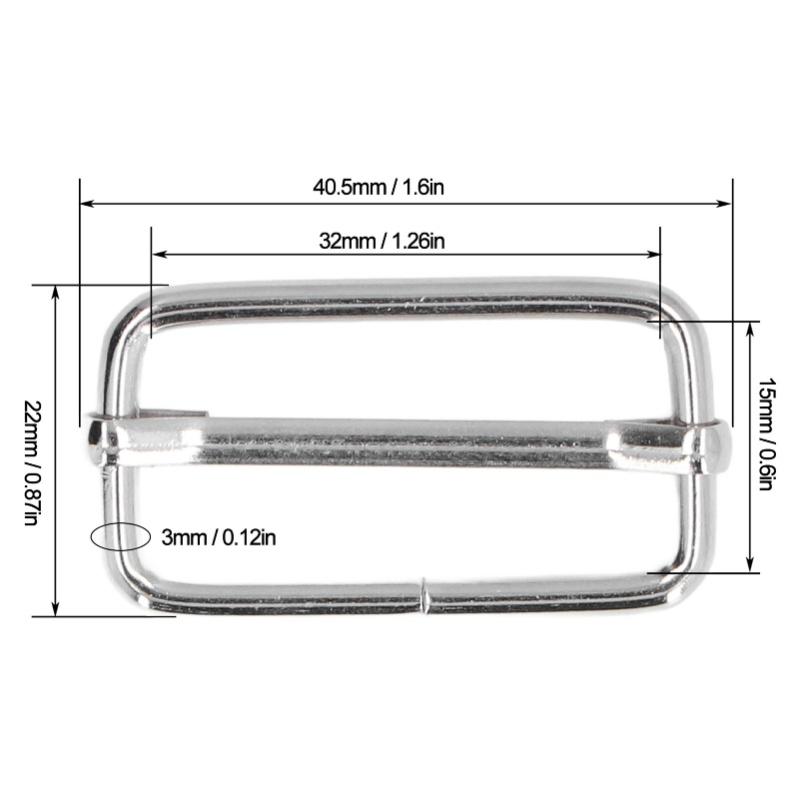 Adjusting Buckle Iron Pull Core Adjustment Buckle Line Buckle Belt Bag Strap Buckle Decorative Accessories3x32x15mm