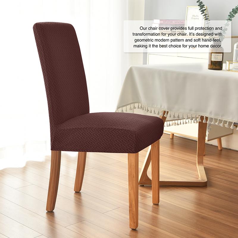Twill Jacquard Dining Chair Cover, Elastic Seat Slipcover Soft Seat Covers, Dustproof, Suitable for Living Room, Home Decor