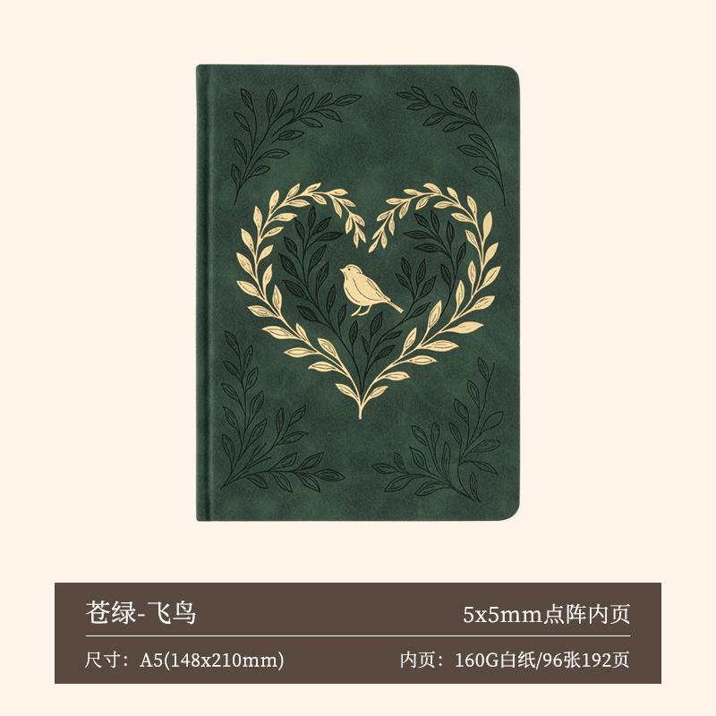 

A5 Flower and Bird Series High-quality Handbooks Thick Paper 96 Inner Pages Office Diary Study Notebooks