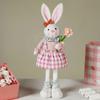 Plush Rabbit Easter Miniatures Craft Extendable Legs Rabbit Ornament Fairy Garden Supplies Desk Home Figurine Ornament