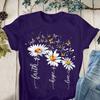 Sleeved Womens Summer Tshirt Short Round Neck Casual Flower Loose Anime Print Shirt