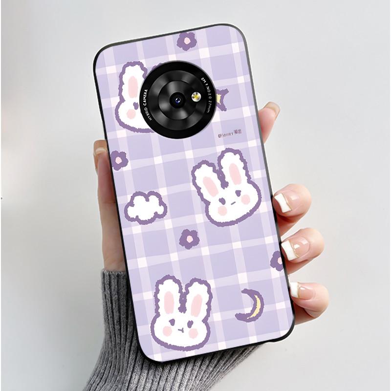 New Unique Cartoon Design Soft Silicone Black Casing For TCL Suixuetang M1 Fluffy Kitten Pattern Shockproof Protective Cover