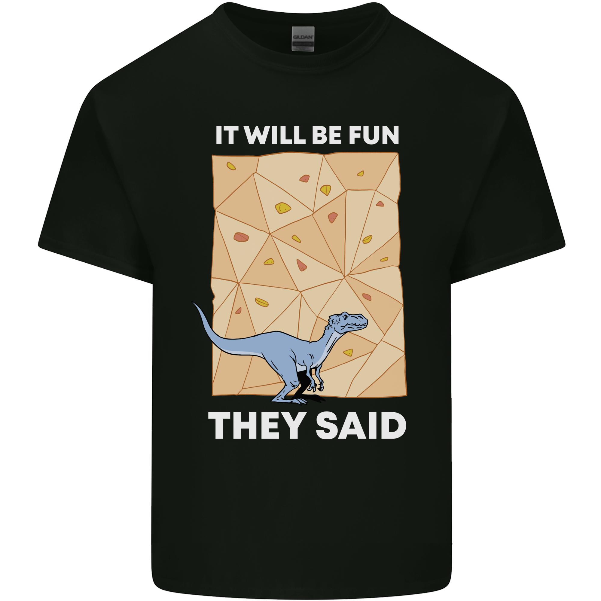 Indoor Rock Climbing Wall Funny Dinosaur TRex Unisexs Light Cotton TShirt S
