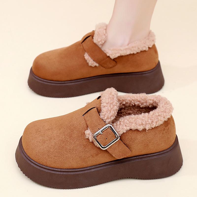 Shoes Are Sent In Winter, Velvet and Warm Birkenstocks, One-pedal Thick-soled Casual and Comfortable Snow Boots.