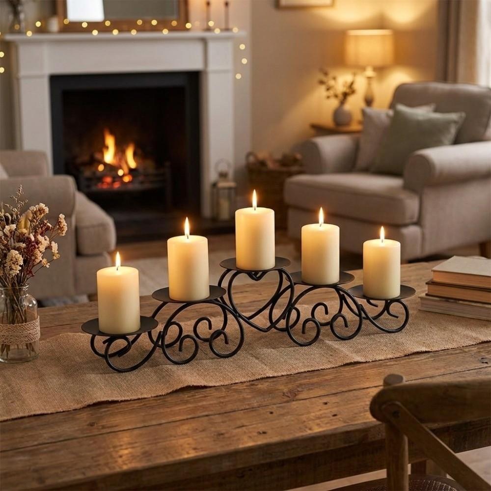 Minimalist Metal Heart Shaped Candle Holder Wrought Iron Candle Holder Ornament Candlelight Dinner