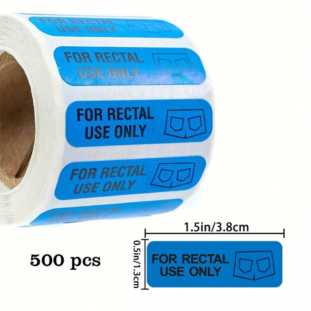 500 Stück 0,39*1,5 Zoll "Nur zur rektalen Anwendung" Wasserdichtes Etikett Mini-Größe Aufkleber Tägliches Streichspiel