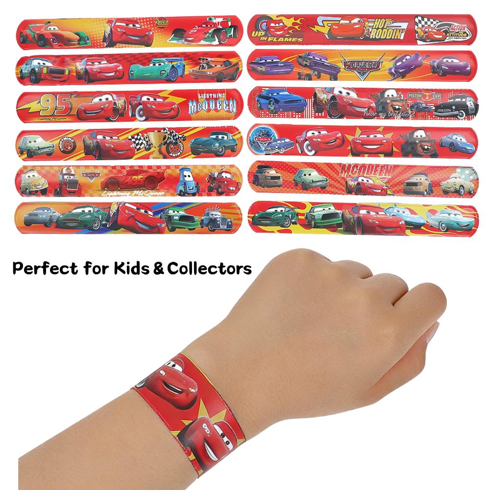 12/24/36Pcs  Cars Slap Bracelets For Kids, Lightning Mcqueen Slap Bands, Animation Bracelets Birthday Party Supplies Boy Plaything