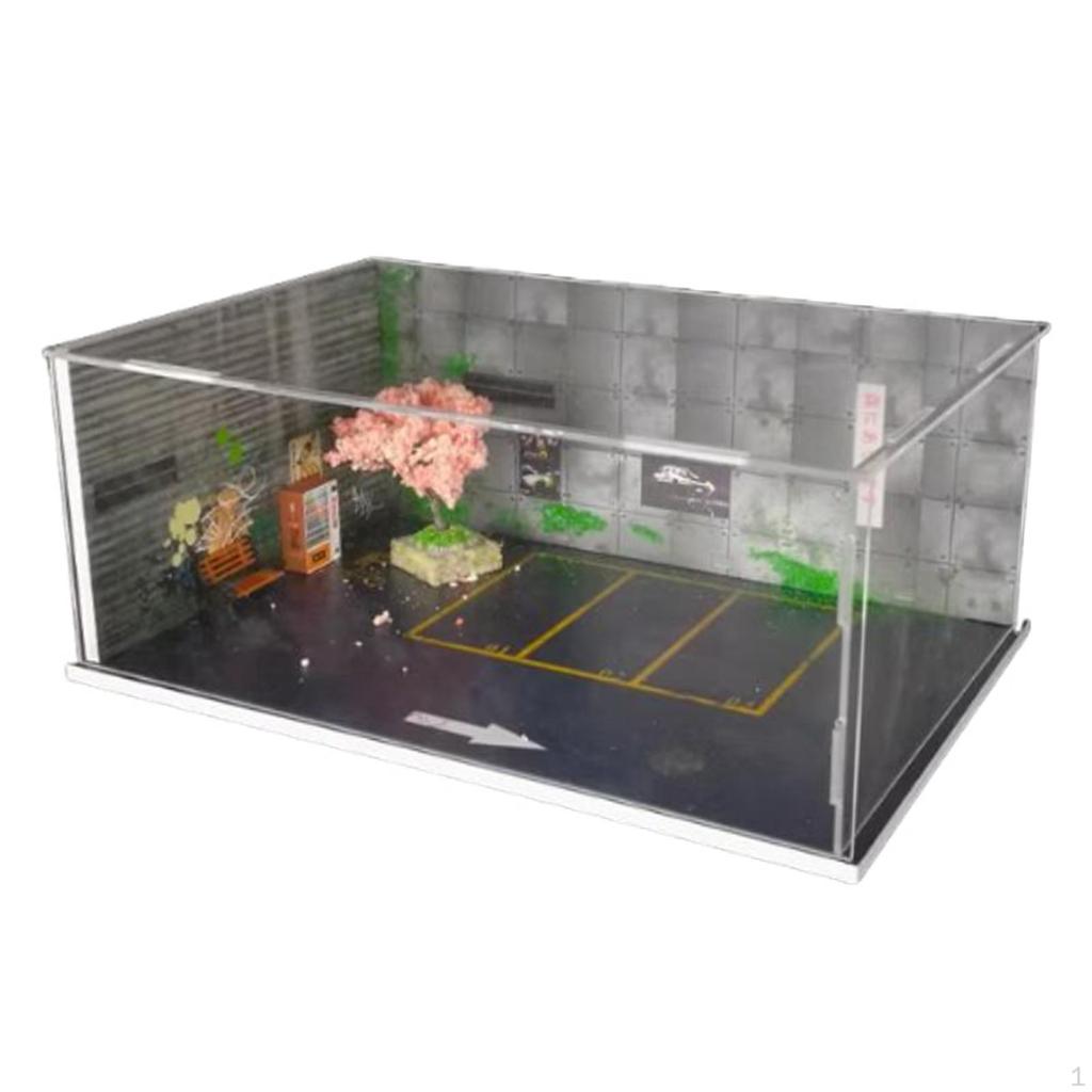 1/64 Parking Lot Scene Diecast Car Display High Density PVC Board Mini Automobile Model Garage for