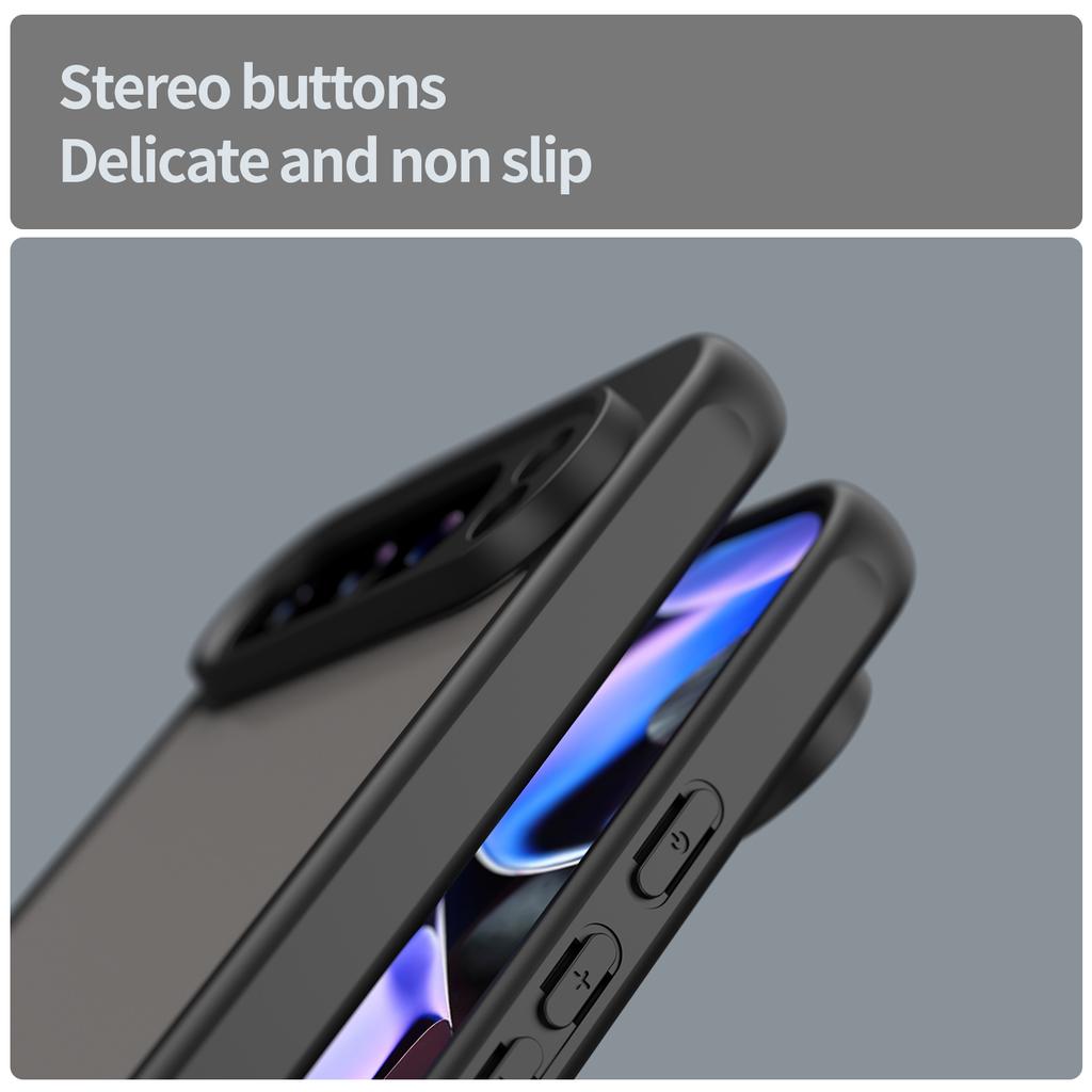 For Google Pixel 9 Pro XL Case Drop Proof Airbags Frosted Translucent PC + TPU Phone Back Cover