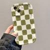 Olivgrünes Schachbrett-Kunstmuster Handyhülle geeignet Handyhülle Für iPhone 17 Pro Max 16E 15 Pro 14 13 12 11 Mini AIR XS XR