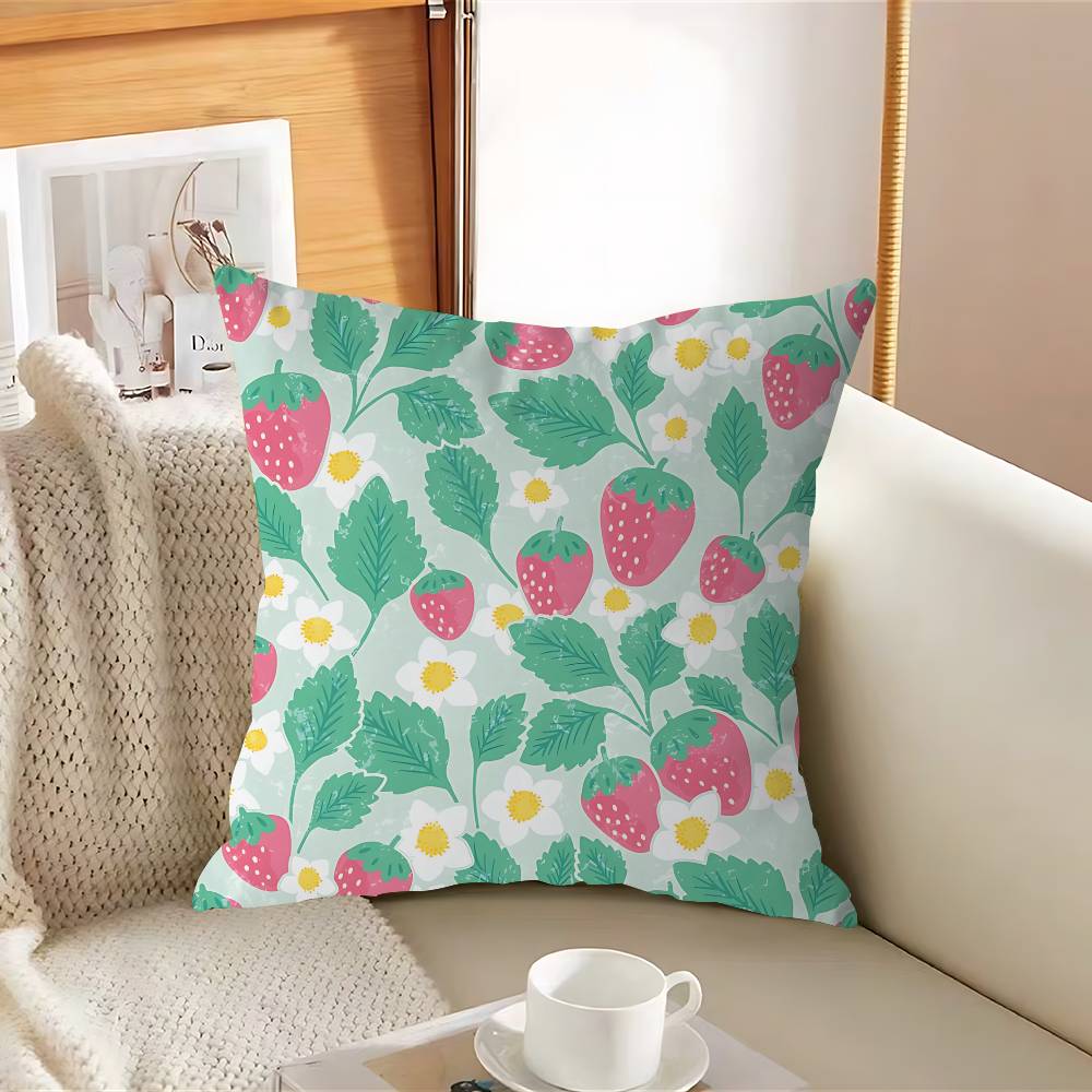 S-strawberry Cute Kawaii Cushion Cover Inches Farmhouse Decor Home Throw Pillow Covers For Couch Decorations