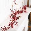 Artificial Red Raspberry Vine - Red Berry Wreath Christmas Decoration - Suitable for Holiday Fireplace Staircase Decorations