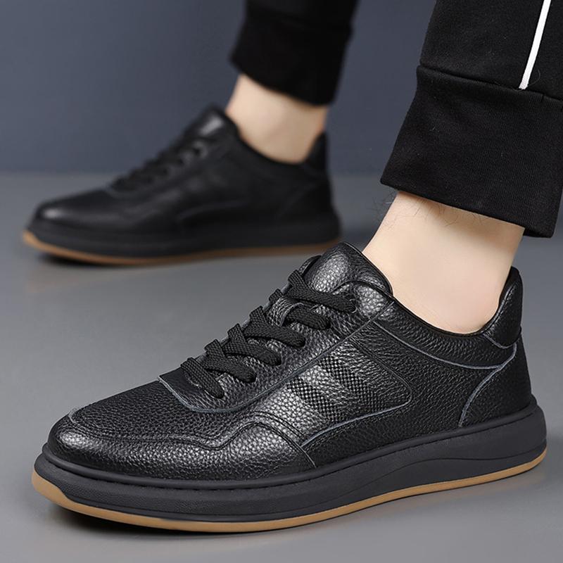 Spring Men Casual Shoes Loafers British Genuine Leather Sneakers Flats Shoes High-end Business Men Leather Shoes Big Size 36-45
