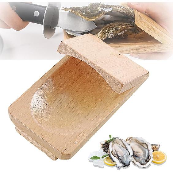 1/2/3PCS Oyster Shucking Clamp, 8×13cm Wood Shucking Clamp Oyster Shucking Protector, Wooden Holder Oyster Shucking Clamp, Oyster Opener Tool for