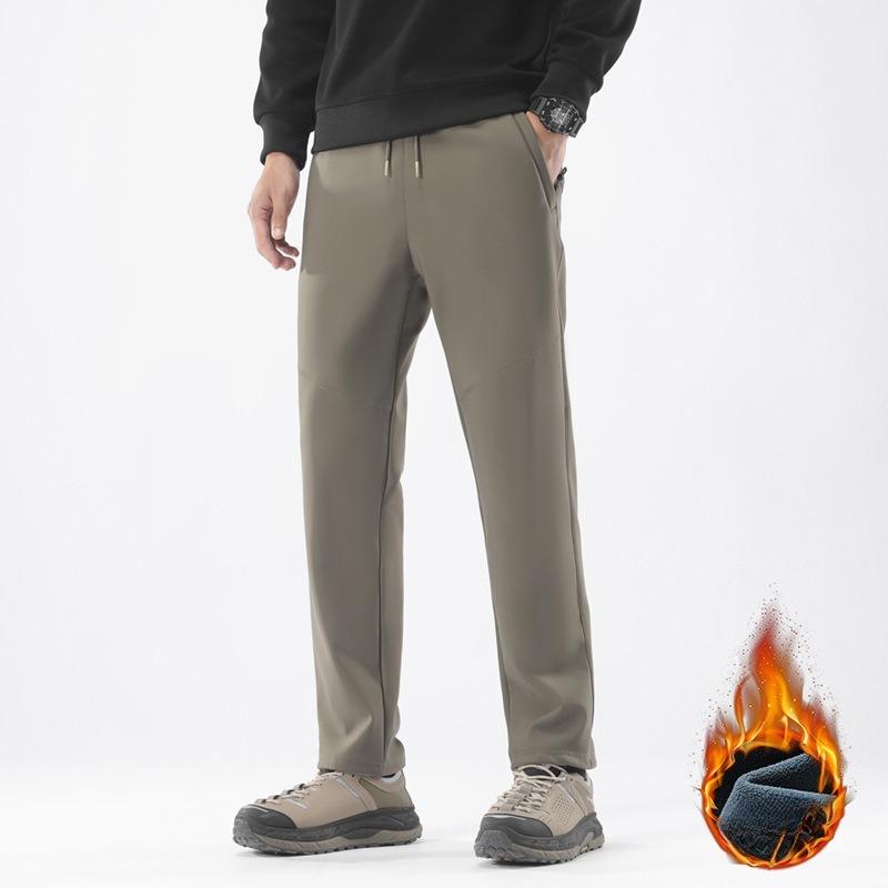 Winter Trousers for Men Fleece-Lined, Thickened, Loose-Fit Windproof, Waterproof, Warm Casual Sports Trousers