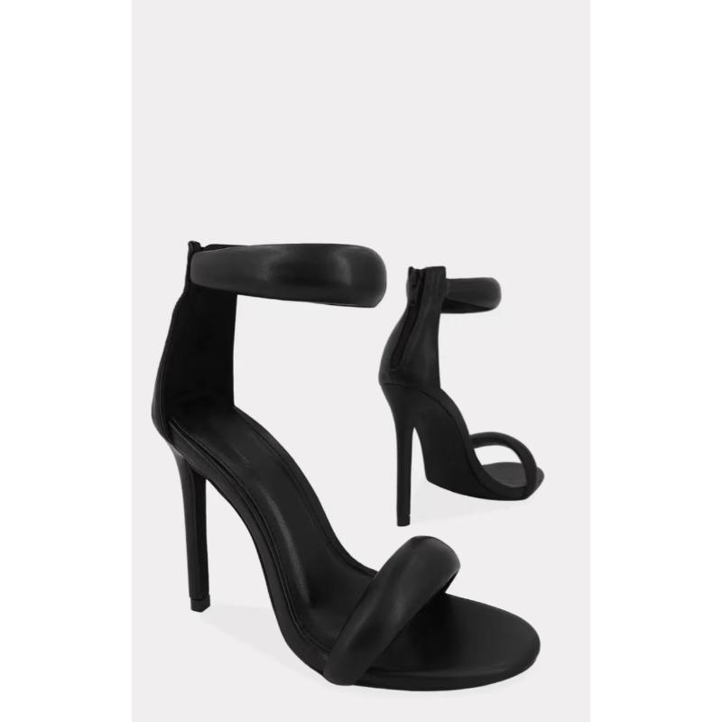 

Женские пикантные туфли для выпускного вечера, новые летние сандалии, простые женские туфли на тонком высоком каблуке на шпильке, Sandalias De Mujer, золотистые, черные 37 чёрный