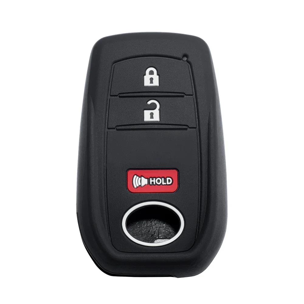 Key Fob Cover Case Remote Protector Smooth Silicone Black Fits For Toyota Rav4 Corolla Camry Avalon Car Accessories Key Cover