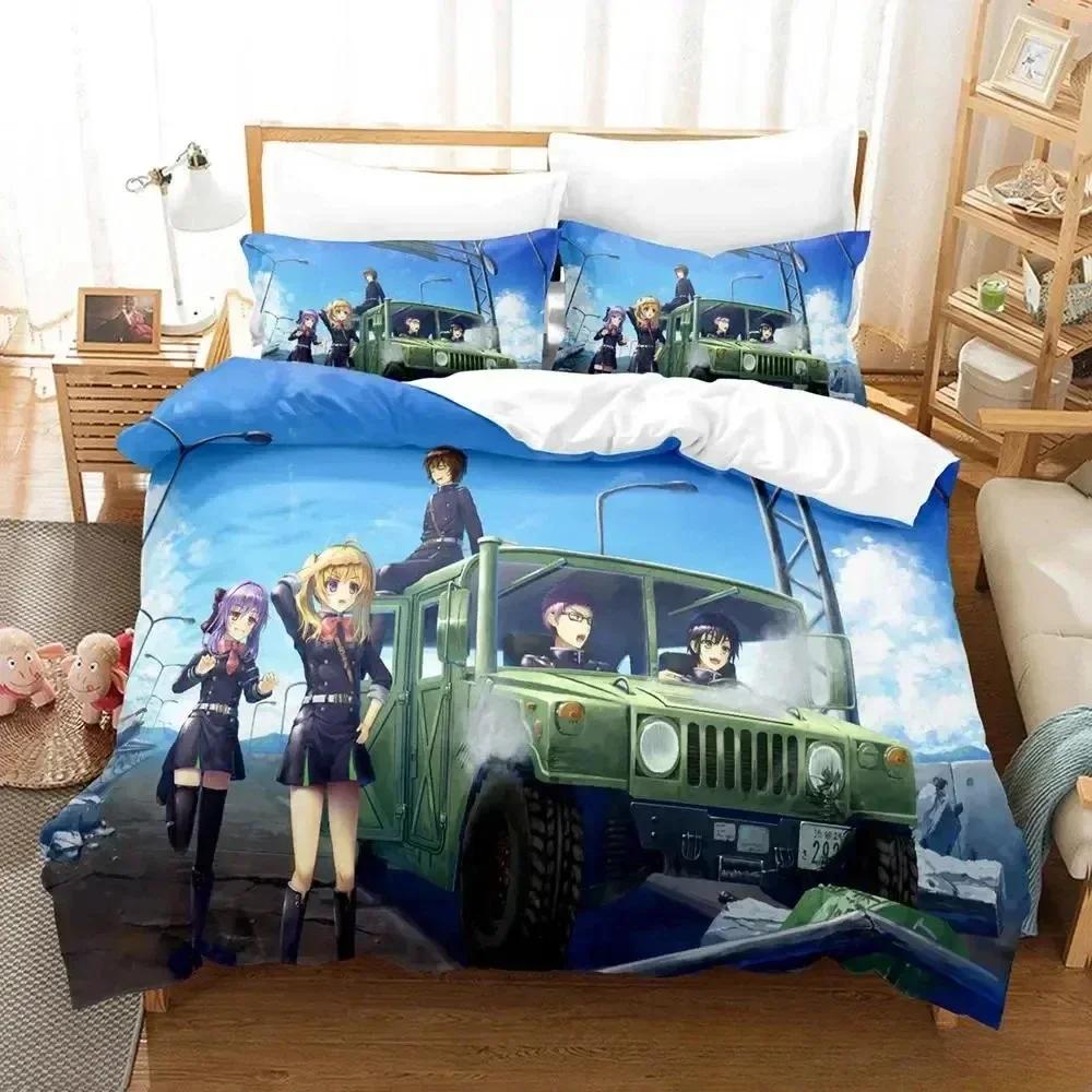 Fashion Seraph of the End Bedding Set Printed With Pillowcase Duvet Cover Soft Queen King Size Bedclothes Home Adult Kid Bedroom