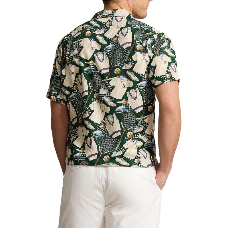Polo Ralph Lauren SS24 Tennis Equipment Pattern Print Single-Breasted Short Sleeve Shirt Men Shirts Multicolor MNPOWOV1N820748-300