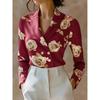 New Fashion Floral Print Double Breasted Long Sleeve Shirt Women's Fashion Casual Autumn