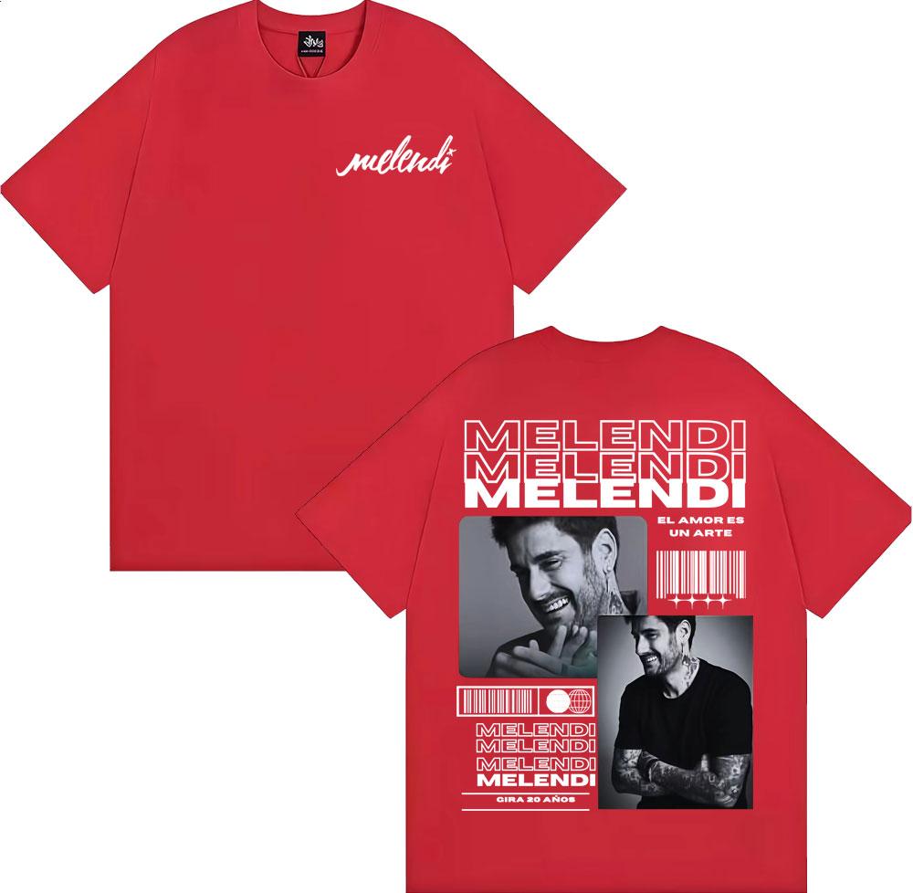 Rapper Melendi Tour New Album 2025 Merch T Shirt Men's Clothing Harajuku Hip Hop Street T-shirts Casual O-Neck Oversized T-shirt