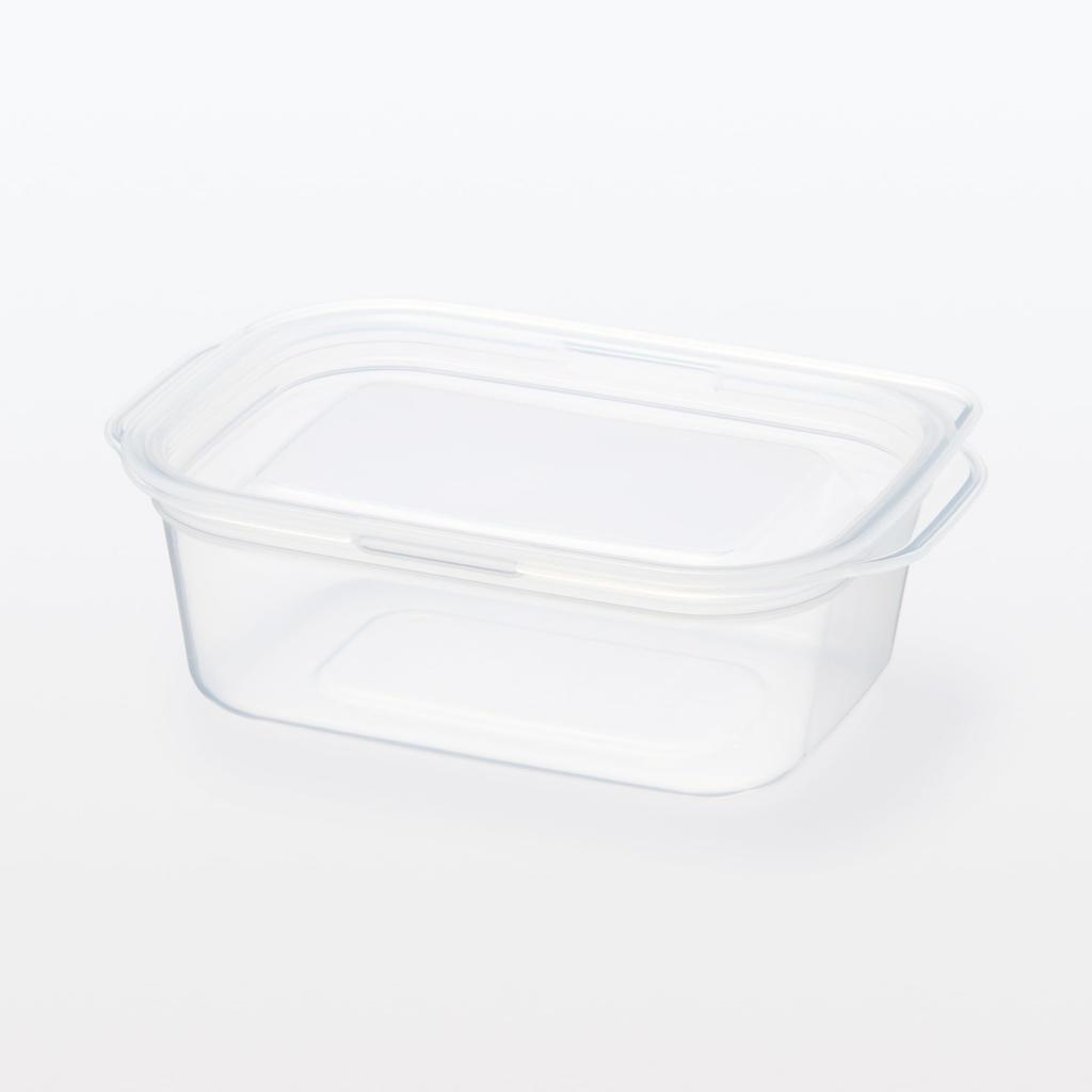 MUJI Microwaveable Food Containers with Pack of MDC95A3S Lids, Semi-Transparent, Rectangular, 180mL, 4,
