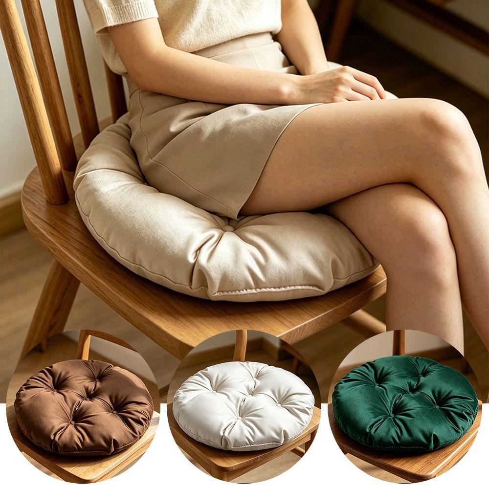 Silk Fabric Chair Cushion Round Sofa Seat Cushion Durable Tatami Mat  for Home&Office