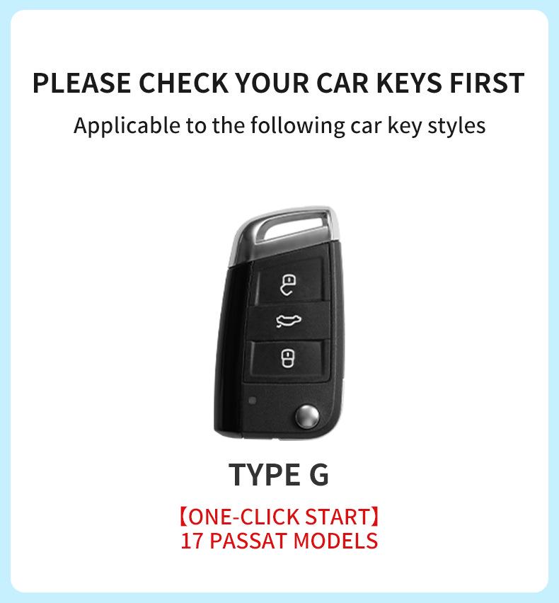 Key Covers for Volkswagen: Sagitar, Bora, Magotan, Golf, T-Roc, Tiguan L, Passat, Lavida.