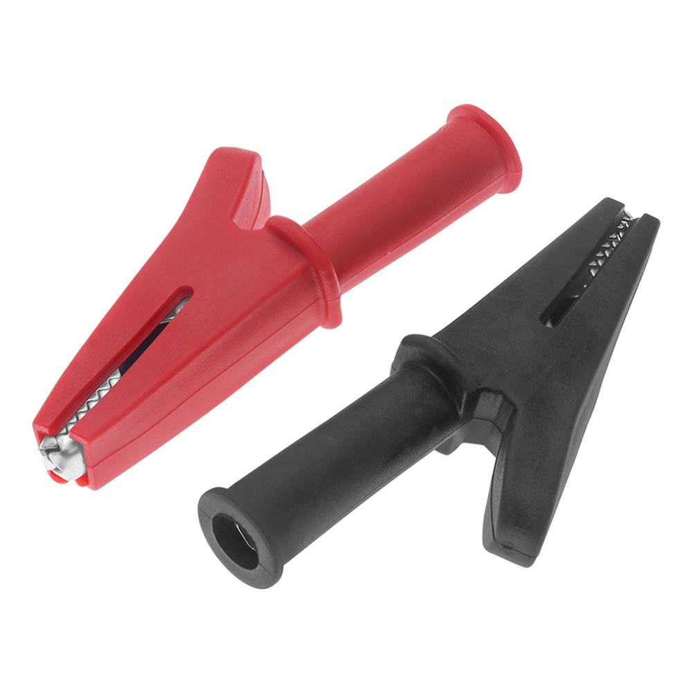 Copper Crocodile Clips 1 Pair for Multimeter Use with 4mm Banana Socket Rated 1000V 20A for Electronic Testing and Measurement