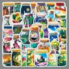 50 Cute World-in-a-Bottle Cartoon Stickers - Original Design for Kids' Journals, Luggage, and Computers - Waterproof Decorations