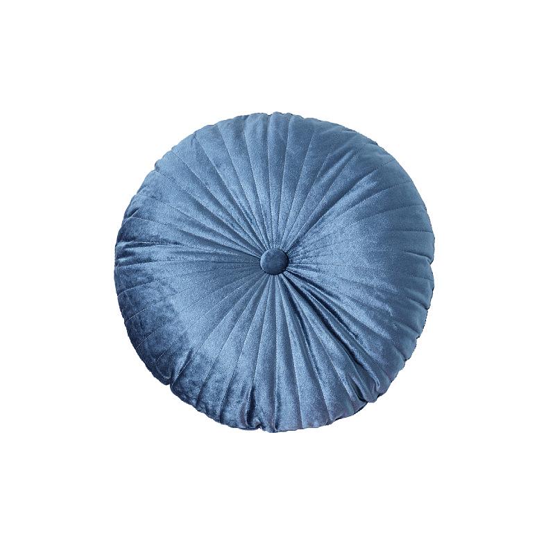 Nordic Quilted Pumpkin Throw Pillow - Solid Color Round Cushion for Living Room & Bay Window
