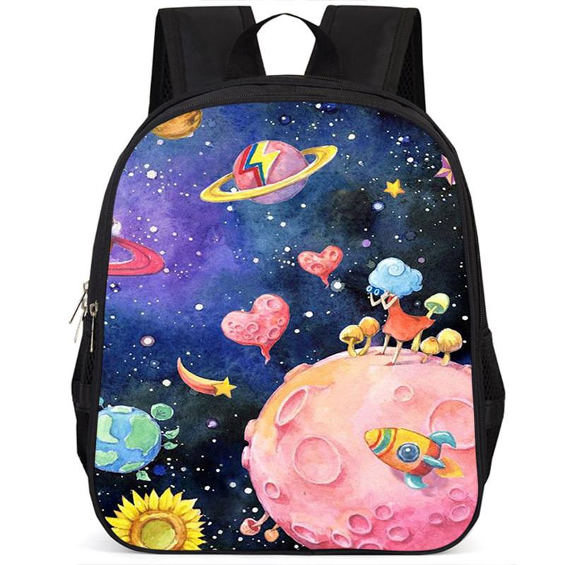 Spacious 15-inch Lightweight Oxford Cloth Backpack For Kids Unisex School Bag
