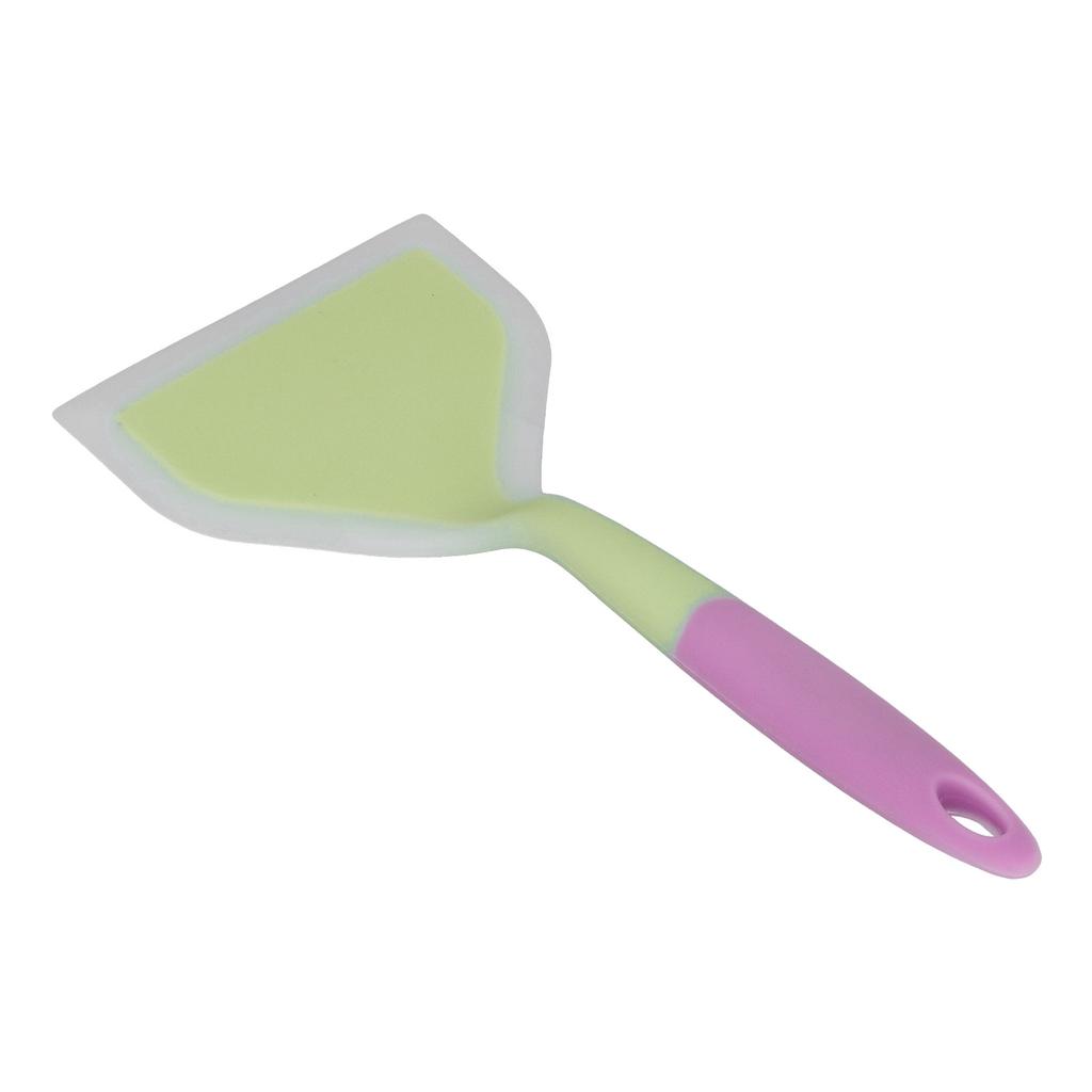 Cooking Spatula Transparent Twocolor Silicone Wide Mouth Frying Spatula Pancakes Fried Shovel for Home Kitchen