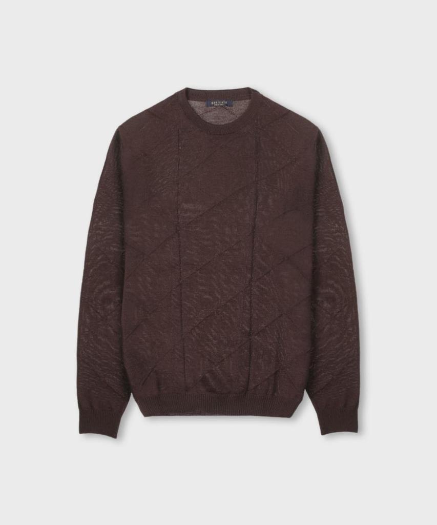 PANICALE Marino Wool Round Knit [Brown]