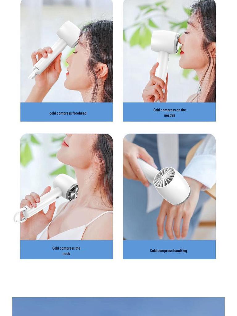 2024 Mini USB Tragbarer Leiser Kühlventilator mit Karabiner und Eispack für den Außenbereich