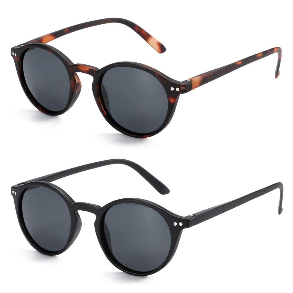 ZENOTTIC Retro Kleine Runde/Eckige Polarisierte Sonnenbrille Vintage Leichter Rahmen für Herren Damen Mode Shade