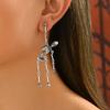 [Vintage Skull Earrings] Silvery Plated Gothic Punk Skull Dangle Earrings | Vintage Style for Women, Stainless Steel Posts, Perfect for Daily Wear & G