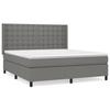 VidaXL Lit à sommier tapissier avec matelas Gris foncé 160x200cm Tissu - Modèle 3131762