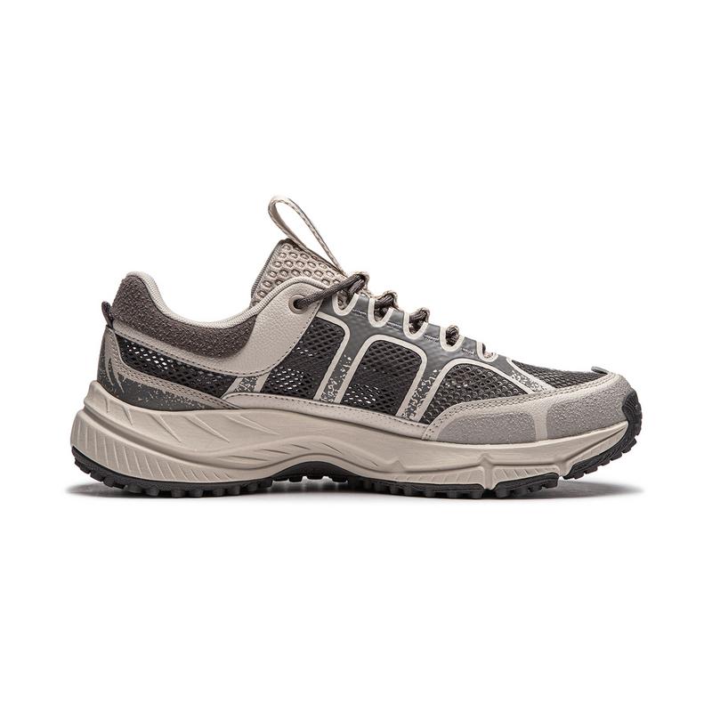 New LiNing CF Tracing Collection, Yijie Lite RT Cushioning, Wear Resistant Low Top Hiking Shoes Men's Gray AHTU003-2