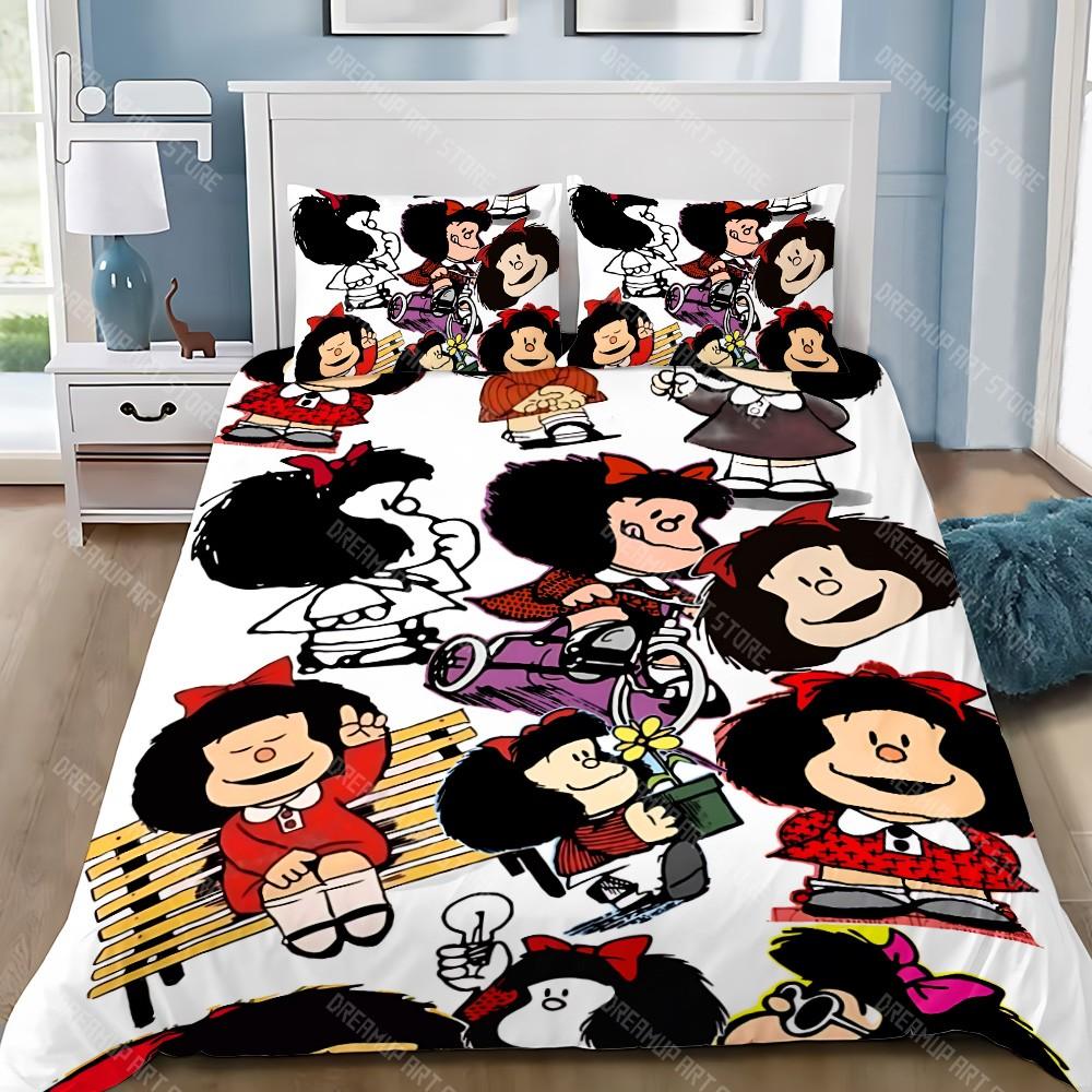 Cartoon Bettbezug Kissenbezug Bettwäscheset Erwachsener Junge M-Mafalda Mädchen Schlafzimmer Dekoration Kinder Geschenk Einzel Doppel Große Größe