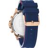 Tommy Hilfiger Historische Kollektion Weißes Zifferblatt Blaues Silikonarmband Herren-Quarzuhr 1791778