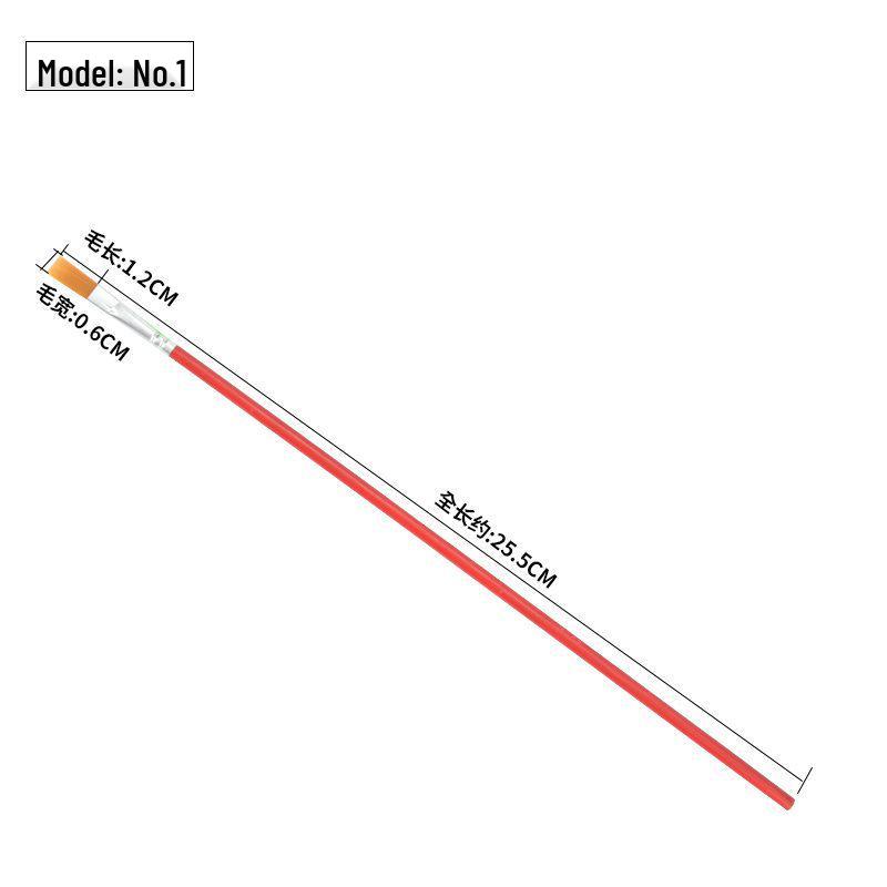 Red Handle Nylon Flat Brush Set for Oil, Acrylic, Watercolor & Gouache