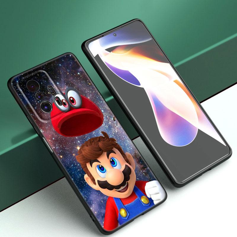 Game Super M-Mario Black Silicone Phone Case For Xiaomi Mi 9 SE 8 10T 11 12 13 Lite 9T 11T 12S 12T 13T 14 Pro 5G NE 11i 12X