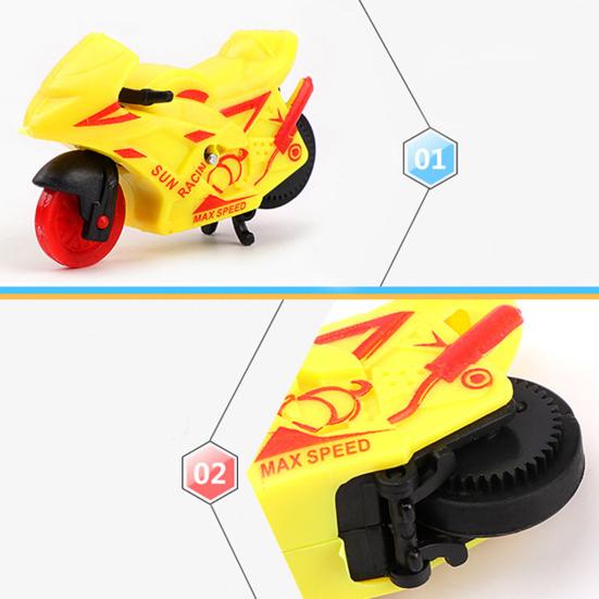 5Pcs Motorcycle Model Toys Inertia Drive Forward Mini Multicolored Battery-Free Interactive Toys Collectible Children Pull Back Cartoon Toy Vehicles