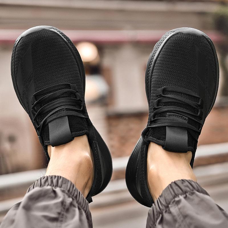 New Men'S Black White Elevator Shoes 6/8/10cm Height Increasing Casual Breathable Comfortable Non-Slip Walking Sneakers For Men
