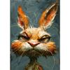 Abstract Art Funny Animals Rabbit Fox Donkey Cat Lion Canvas Posters and Prints Cartoon Animal Mural Canvas Wall Art Home Decor