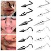 ZS 1 Stück 20G Nasenring mit Spitze Edelstahl Nasenstecker Schwarze Farbe Kegel Nasenloch Körperpiercings L-förmig Seputm Nasenloch Körperpiercings