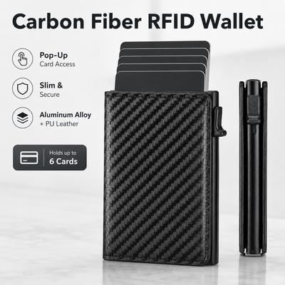 RFID Blocking Metal Aluminum ID Card Holder Men's Women's Multi- Designer Bank Card Wallet Business Pop-Up Purse