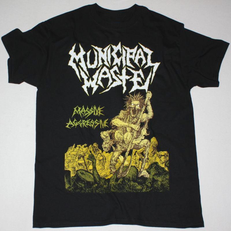Vtg Municipal Waste Band Music Lover Cotton Black Full Size Unisex Shirt TU359 XXXL