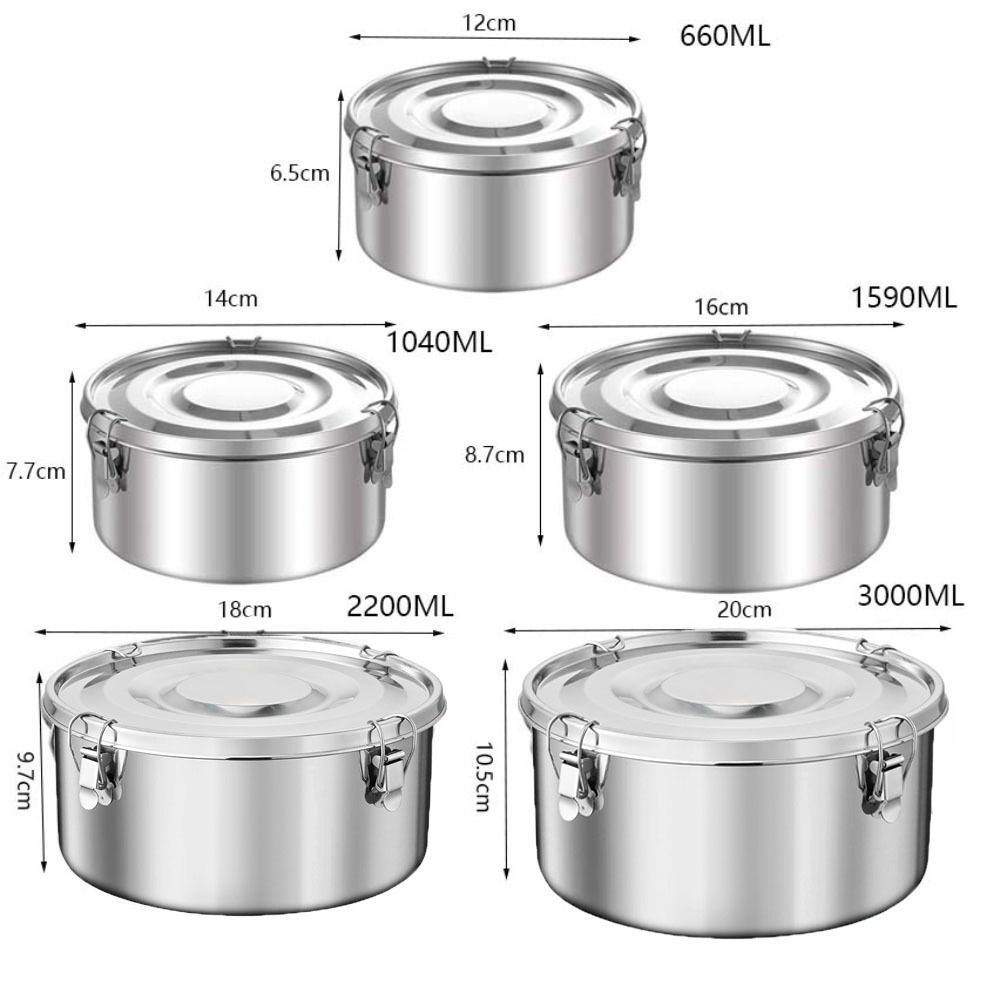 Round Korean Lunch Box with Buckle Lunch Container Kitchen Supplies Food Storage Box  Refrigerator